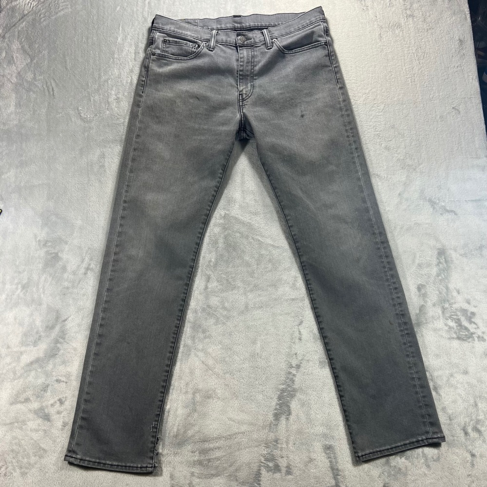 LEVI'S 511 Slim Fit Jeans Mens 34x34 Grey Distressed Stretch 29990-0463